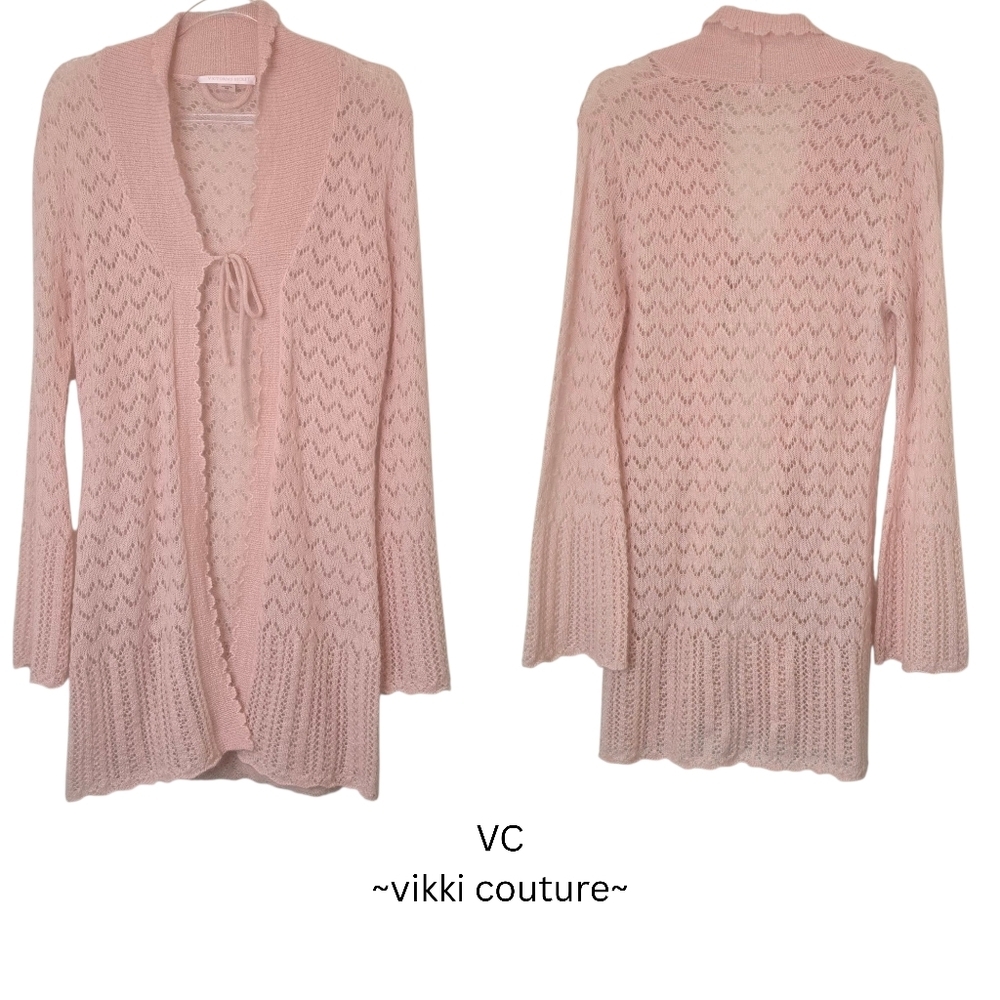 Victoria's Secret Mohair Blend Pink Long Cardigan XS Butterfly Sleeve